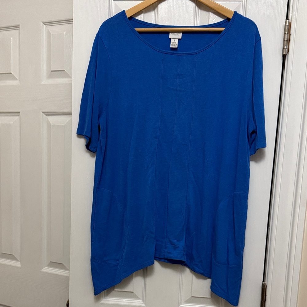 Chico's Vibrant Blue Short Sleeve Tunic Top